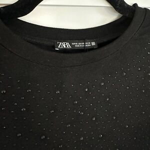 Zara XS Black Textured Dress